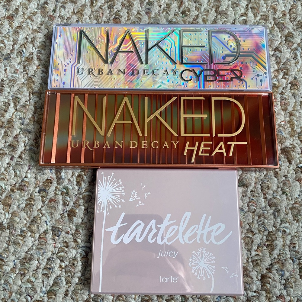 Urban Decay Naked Heat, Naked Cyber, Tarte Juicy Eyeshadow Palette